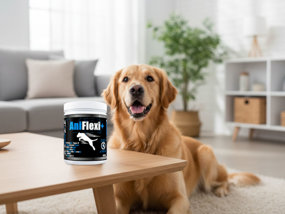 Suplement dla psa GAME DOG AniFlexi+ V2 Kilka tabletek AniFlexi Marine V2. Tabletki owalne, beżowe, z linią podziału dla łatwego dzielenia.