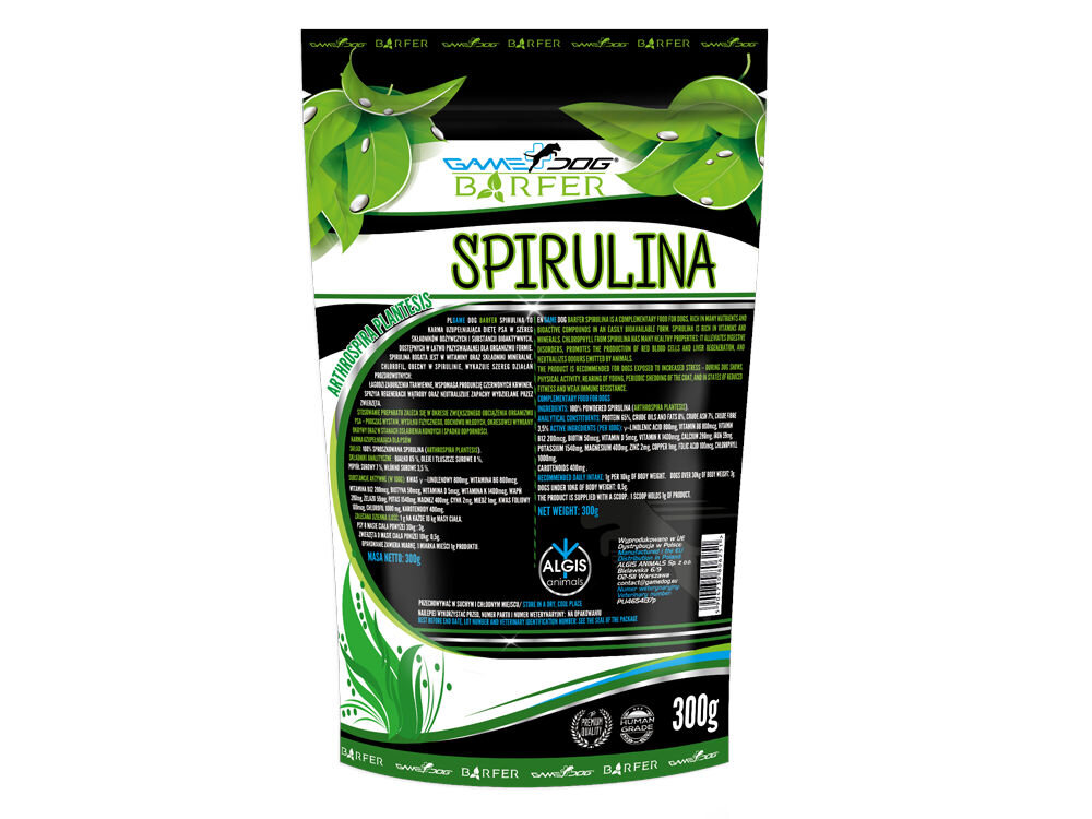 Suplement dla psa GAME DOG Barfer Kelp 300 g Suplement dla psa BARFER Rose Hip (Dzika Róża) 300g. Naturalne źródło witaminy C dla wsparcia odporności.