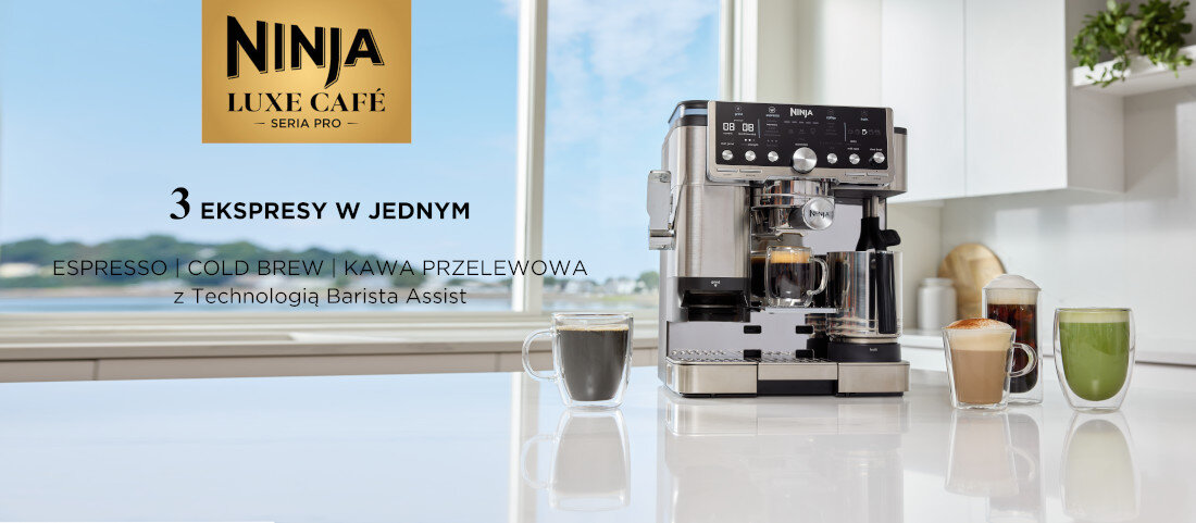 Ekspres NINJA Luxe Cafe Pro ES701EU (Cold Brew) design tło prezentacja wizualizacja Twój rytuał parzenia kawy