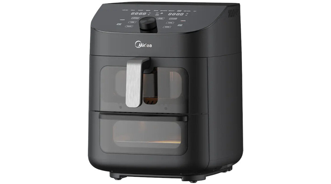 Air Fryer Frytkownica beztłuszczowa MIDEA MAD1100DADK z podwójnym koszem i rusztem do grilla Precyzyjna kontrola temperatury timer zakres temperatura precyzja dopasowanie rozwiązanie możliwości