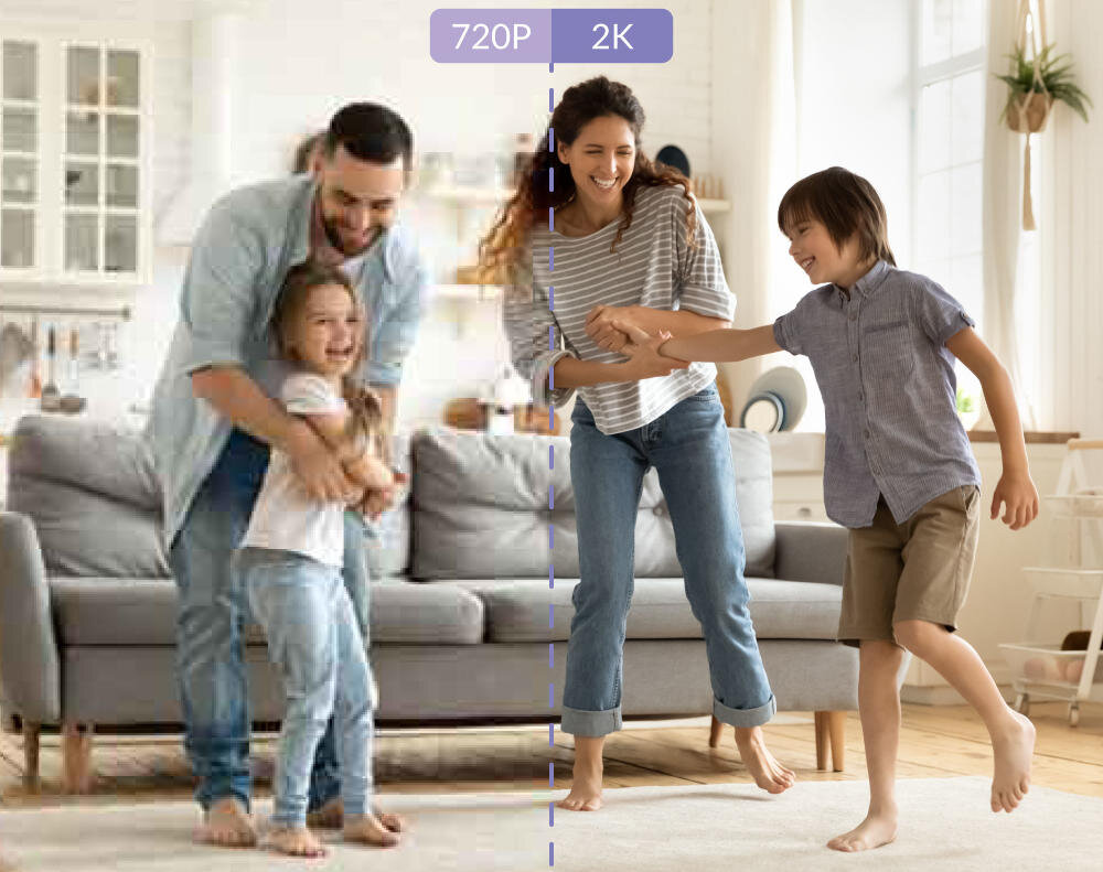 Kamera TRUELIFE do niani elektronicznej NannyCam R7 Dual Smart Jakość obrazu Rozdzielczość 2K 1296p szerokokątny obiektyw czysty obraz Obrót w poziomie w pionie funkcja TrueLife SmartTrack® 