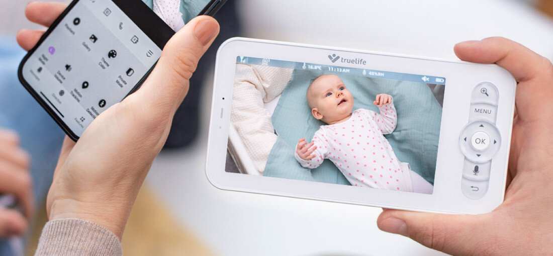 Kamera TRUELIFE do niani elektronicznej NannyCam R7 Dual Intuicyjna aplikacja powiadomienia ruch dźwięk płacz