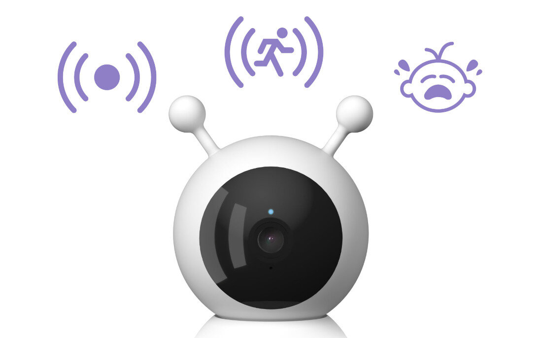 Kamera TRUELIFE do niani elektronicznej NannyCam R7 Dual Funkcje relaksacyjne kojące kołysanki dźwięki bicia serca przyjemne światło nocne Dwukierunkowa komunikacja