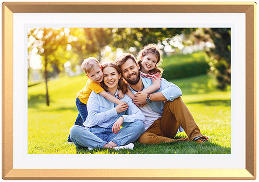 Ramka cyfrowa ARZOPA D10 10.1 cala Złoty prezentacja ramki ze zdjęciem rodziny automatyczne odtwarzanie zdjęć i filmów czujnik grawitacyjny prawidłowe ustawienie obrazu