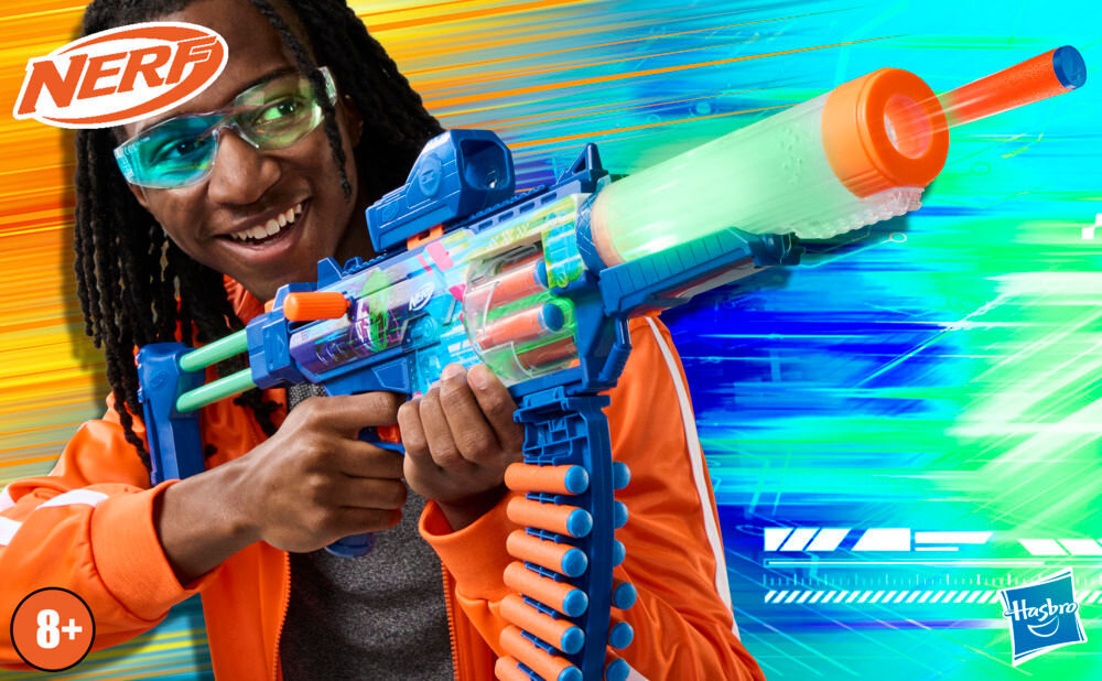 Wyrzutnia NERF Loadout Cyberlight Ghost G18244N0 zabawka dla dzieci przygoda strzałki LED zestaw