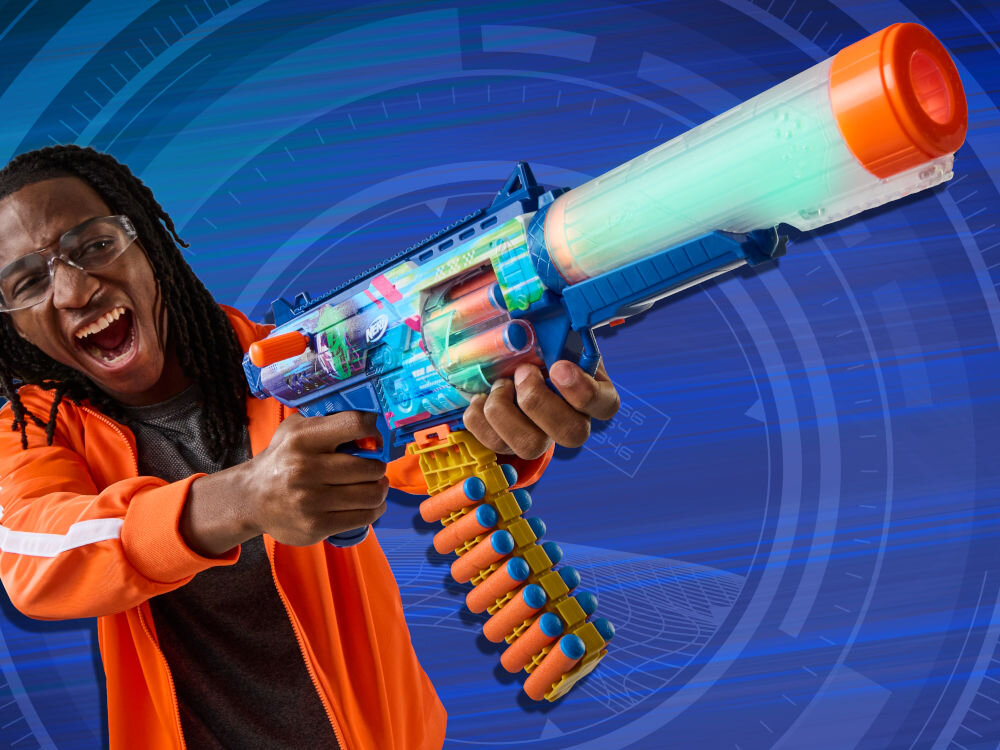 Wyrzutnia NERF Loadout Cyberlight Ghost G18244N0 prezent dla dzieci 8 lat rozwój koordynacja kreatywność