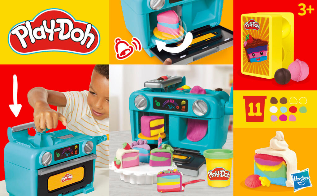 Ciastolina PLAY-DOH Tęczowy piekarnik G04975L0 bezpieczne nietoksyczne materiały wiek 3+
