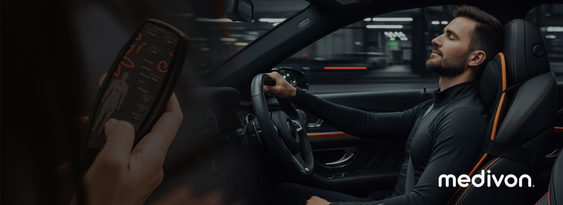 Mata masująca MEDIVON Cosy Mesh Głębokie wibracje dla pełnego odprężenia czas odpoczynek krążenie dotlenienie złagodzenie dolegliwości bóle kości i stawów od pierwszych chwil