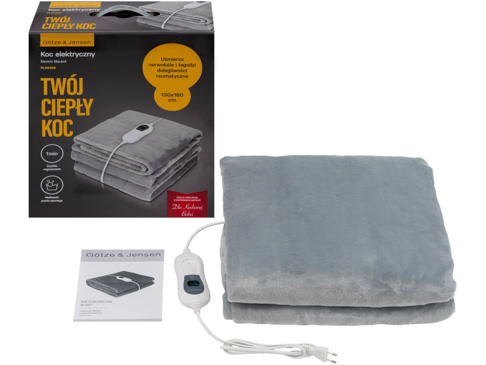 Koc elektryczny GÖTZE & JENSEN BL583GB zestaw wymiary
