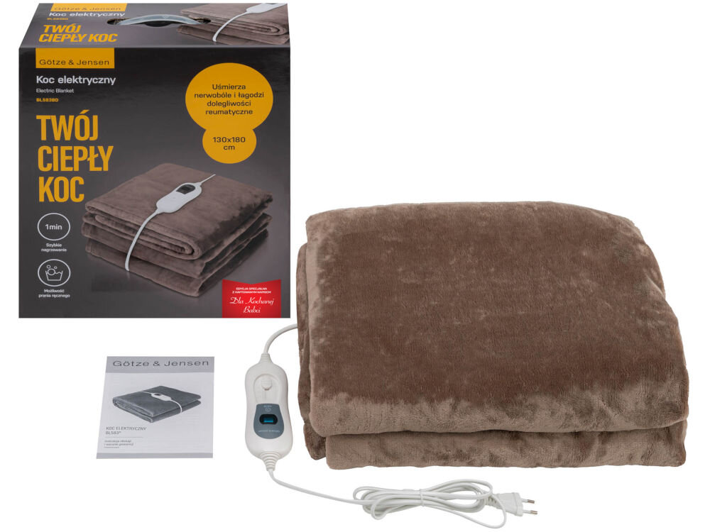 Koc elektryczny GÖTZE & JENSEN BL583GB zestaw wymiary