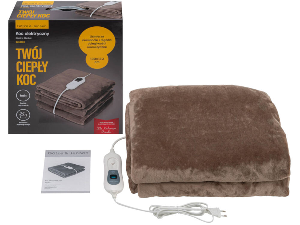 Koc elektryczny GÖTZE & JENSEN BL583GB zestaw wymiary