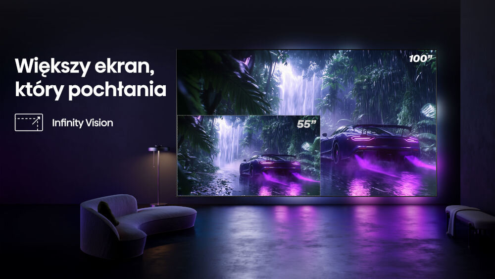 Telewizor HISENSE E79Q Pro QLED 4K 144Hz VRR VIDAA Dolby Vision Dolby Atmos HDMI 2.1 większy ekran który pochłania infinity vision smukłe ramki