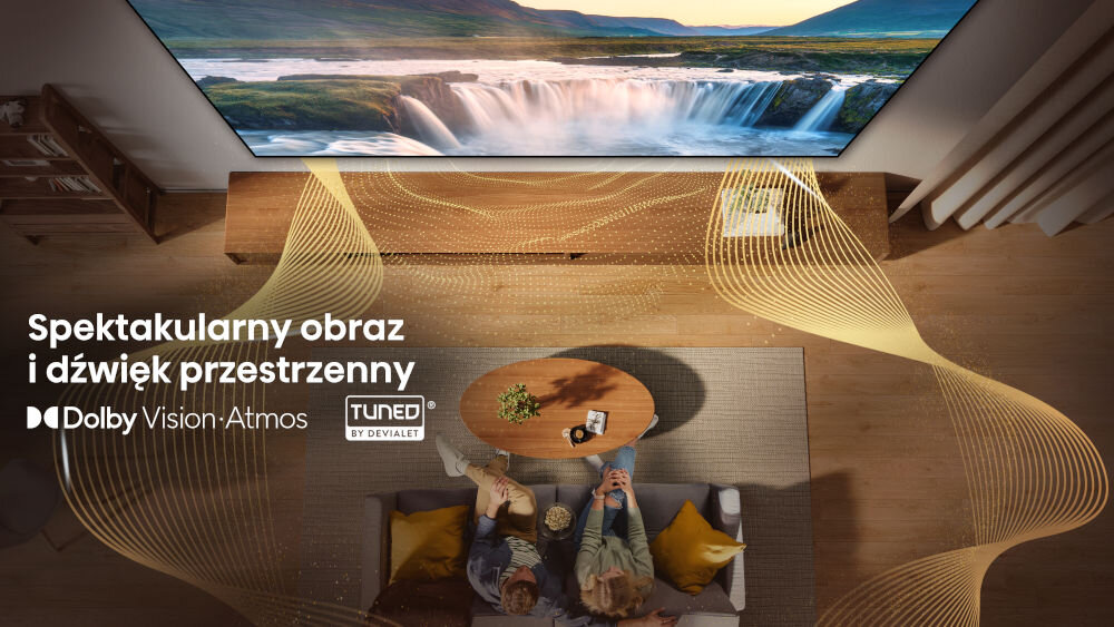 Telewizor HISENSE 43E79Q 43 QLED 4K VIDAA Dolby Atmos Dolby Vision HDMI 2.1 spektakularny obraz i dźwięk przestrzenny dolby atmos dolby vision tuned by devialet