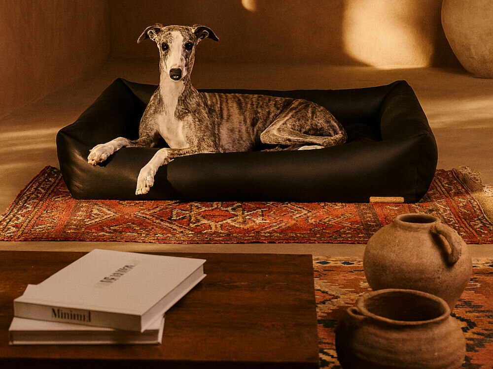 Legowisko dla psa E-DOGGY Den pies leżący na legowisku eko-skóra typu soft odporne na zabrudzenia bezpieczne