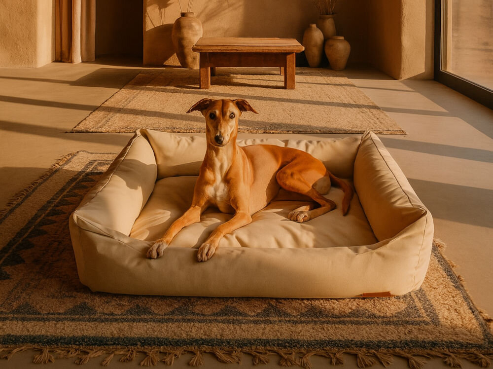 Legowisko dla psa E-DOGGY Den pies leżący na legowisku cyrkulacja powietrza utrzymanie higieny