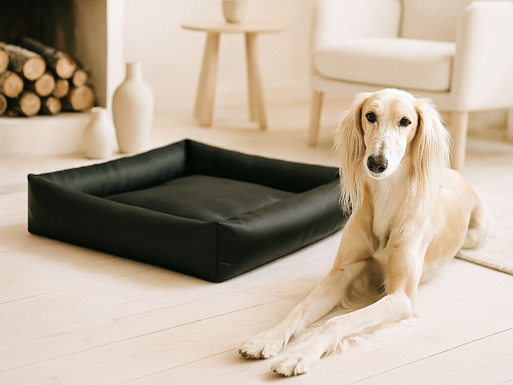 Legowisko dla psa E-DOGGY Den pies leżący na legowisku materac pianka poliuretanowa równomierny nacisk prawidłowe krażęnie