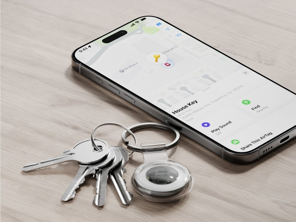 Lokalizator 4SMARTS SkyTag
                lokalizator przyczepiony do kluczy obok telefonu