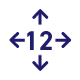 Ikona przedstawia cyfrę 12 w niebieskim kwadracie z czterema strzałkami skierowanymi w górę, dół, lewo i prawo.