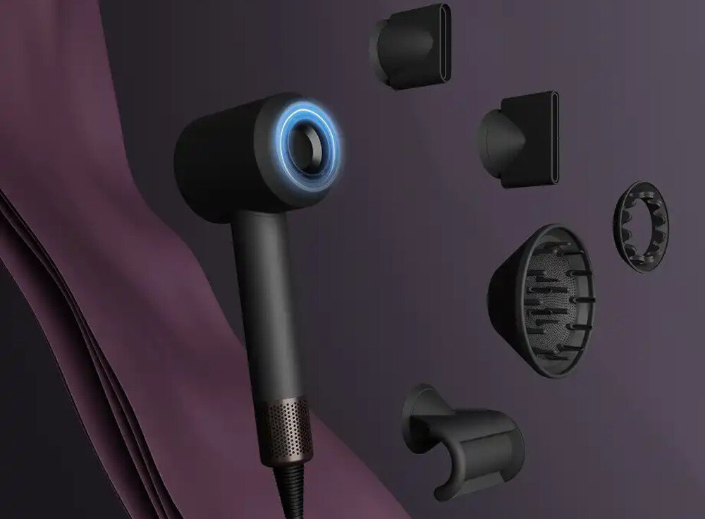 Suszarka BEAUTIFLY Dryfinity Graphit Stabilne mocowanie końcówek Magnetyczne złącza  szybkie i płynne zmiany nasadek Mocne magnesy