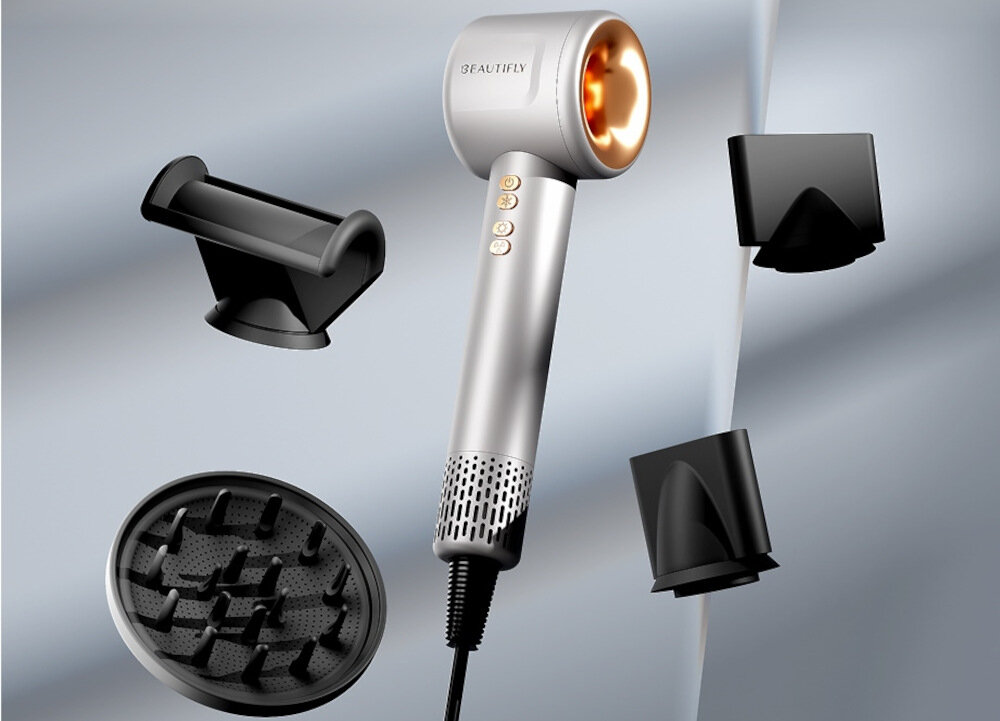 Suszarka BEAUTIFLY Ionboost wygląd design prezentacja wizualizacja Moc, precyzja, styl