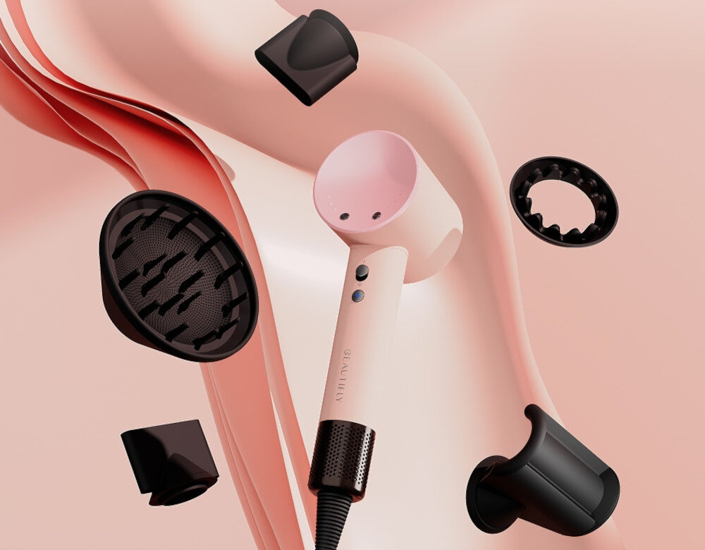 Suszarka BEAUTIFLY Dryfinity Rose wygląd design prezentacja wizualizacja stylizacja włosów