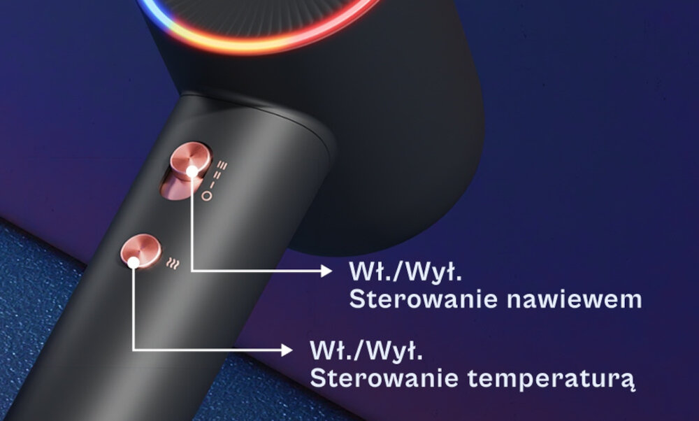 Suszarka BEAUTIFLY Velaair Intuicyjna obsługa dopasować ustawienia nawiewu i temperatury sterowanie