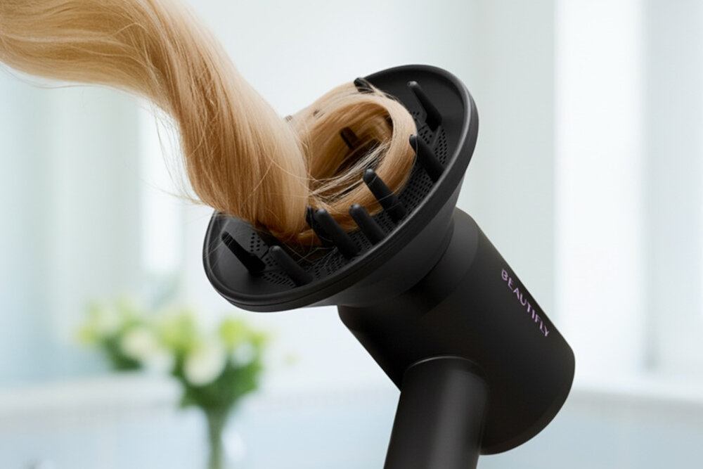 Suszarka BEAUTIFLY Mistessence objętość i sprężystość dyfuzor naturalny skręt loków minimalizuje puszenie