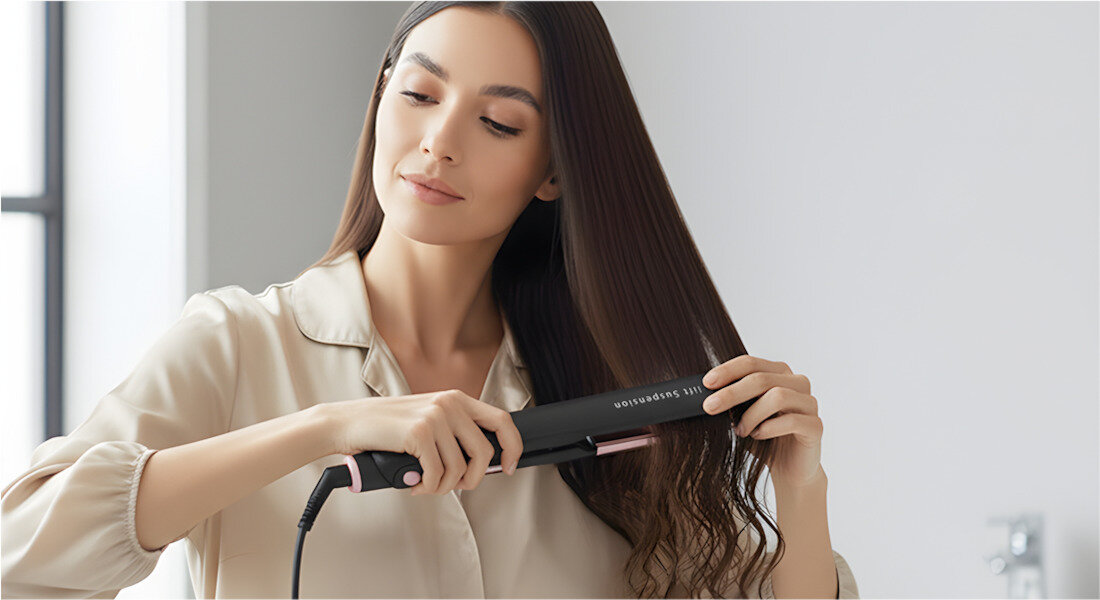 Prostownica BEAUTIFLY Plasma Line 230 stopni 4 poziomy temperatury od delikatnego wygładzania cienkich po szybkie prostowanie gęstych pasm Jasny ekran LED wbudowany czujnik