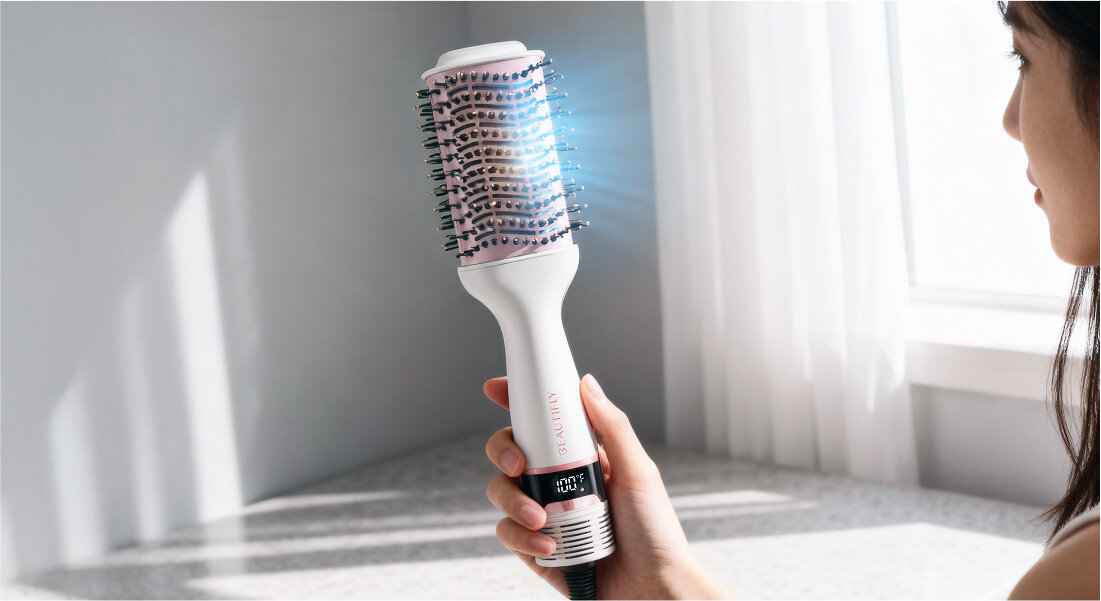 Suszarko-lokówka BEAUTIFLY Curlspin 40 mm 1400 W Zimny nawiew Funkcja chłodnego nawiewu eleganckie, gładkie wykończenie pomaga domknąć łuski włosa i zminimalizować puszenie