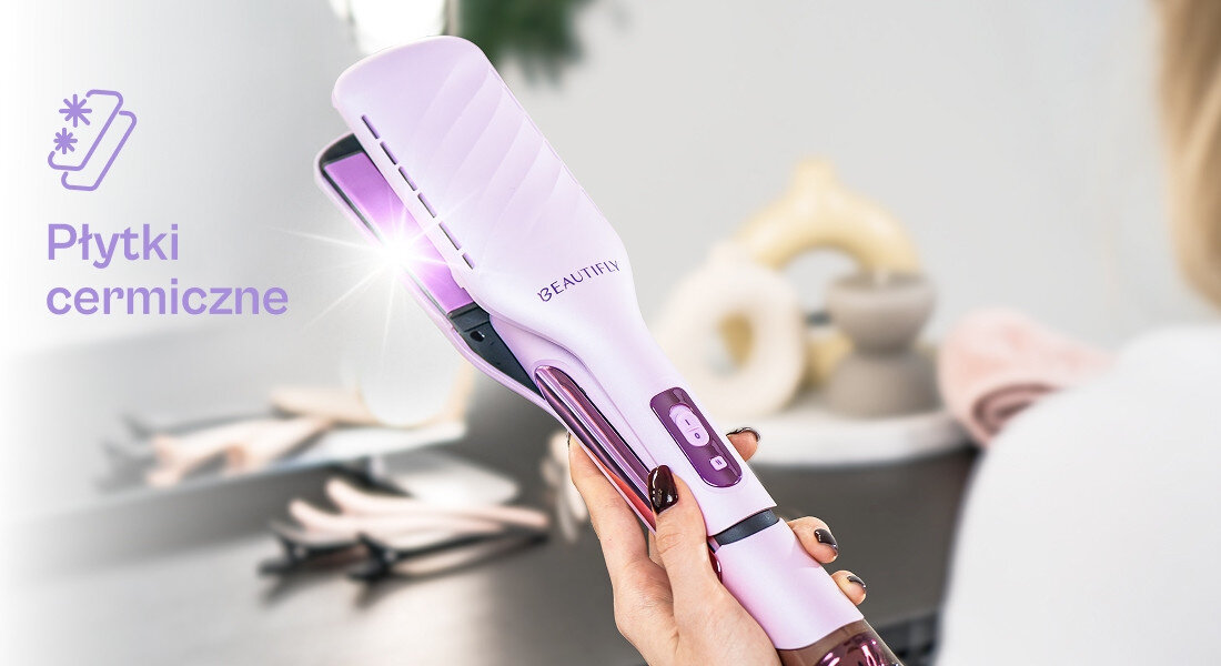 Aeroprostownica BEAUTIFLY Dual Perfection 230 stopni Bez ryzyka dla kondycji włosów Gładkie, odporne na zarysowania płytki ceramiczne funkcją samoregulacji temperatury