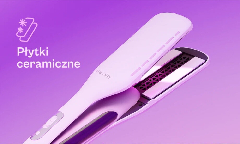 AREOPROSTOWNICA BEAUTIFLY DUALPERFECTION Samopolerujące płytki ceramiczne Gładkie, odporne na zarysowania płytki Automatyczna regulacja temperatury