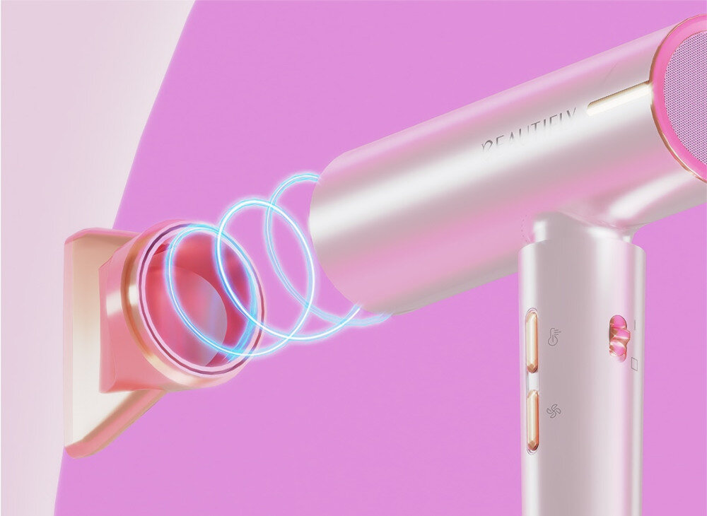 Suszarka BEAUTIFLY Candy Flow 1200W Stabilne mocowanie Magnetyczny system końcówek mocowanie wygoda komfort użytkowanie korzystanie