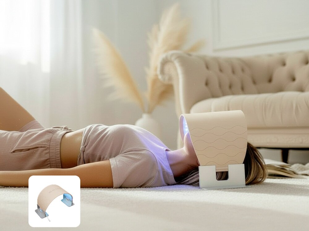 Urządzenie do terapii światłem led BEAUTIFLY Omnilight Pro wygodne naświetlanie twarzy, ramion, w pozycji siedzącej i leżącej, leczenie bólu głowy oraz zapaleń zatok