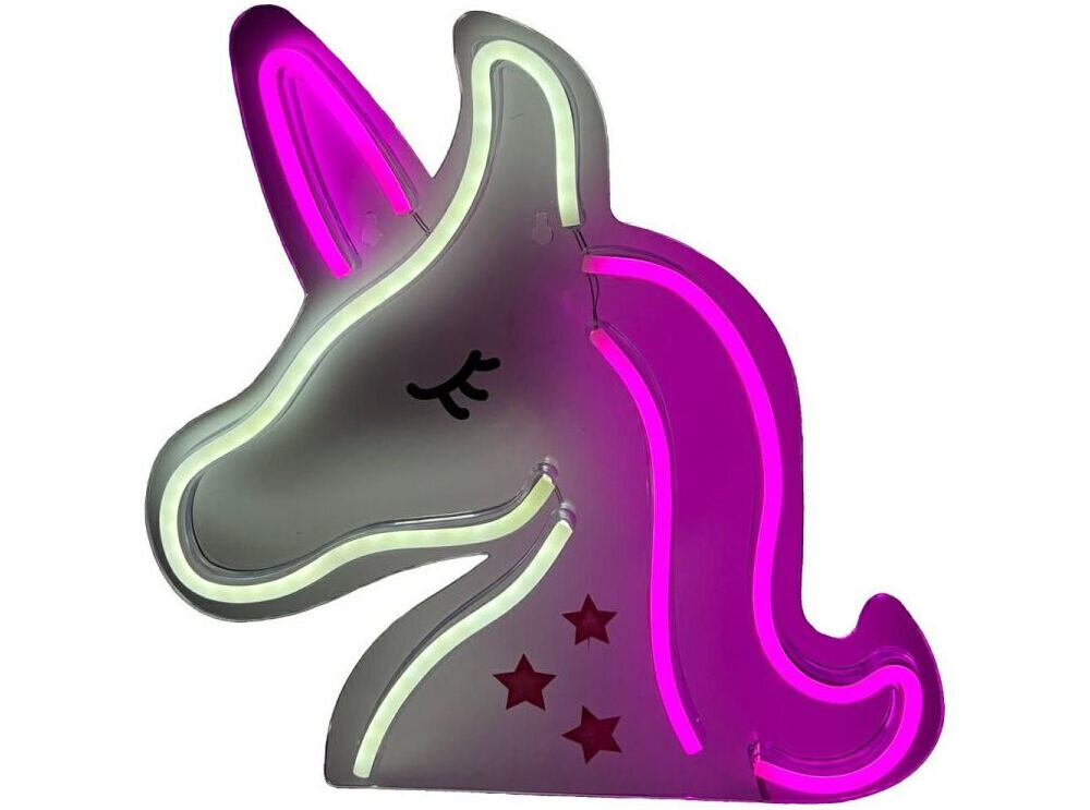 Neon LED BELINE Light Jednorożec prezentacja na białym tle montaż na ścianie USB-A 5V do pokoju dziecięcego i sypialni subtelne światło PVC bajkowy klimat