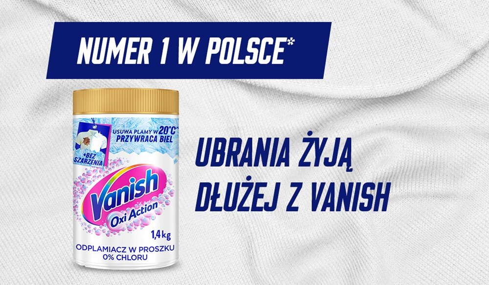 Odplamiacz do prania VANISH Oxi Action Biały 1.4 kg zadowoleni klienci, wysoka sprzedaż