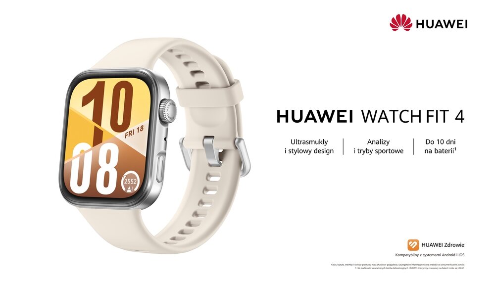 Smartwatch HUAWEI Watch Fit 4   kv początek opisu