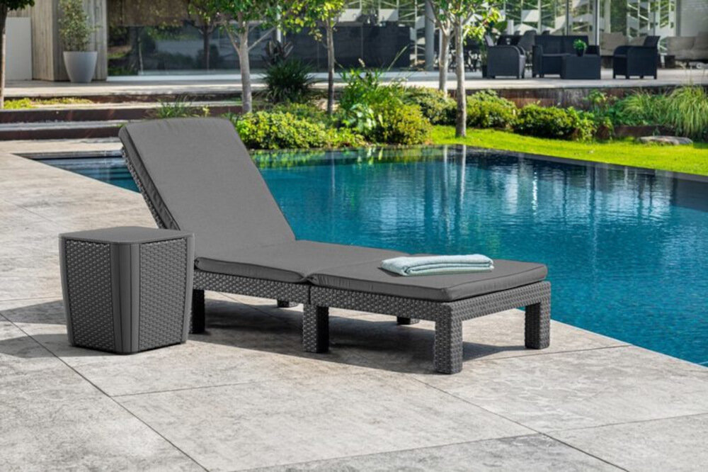 Leżak KETER Daytona Deluxe Grafitowy wymiary 195 x 65 x 25,5 cm maksymalne obciążenie do 110 kg