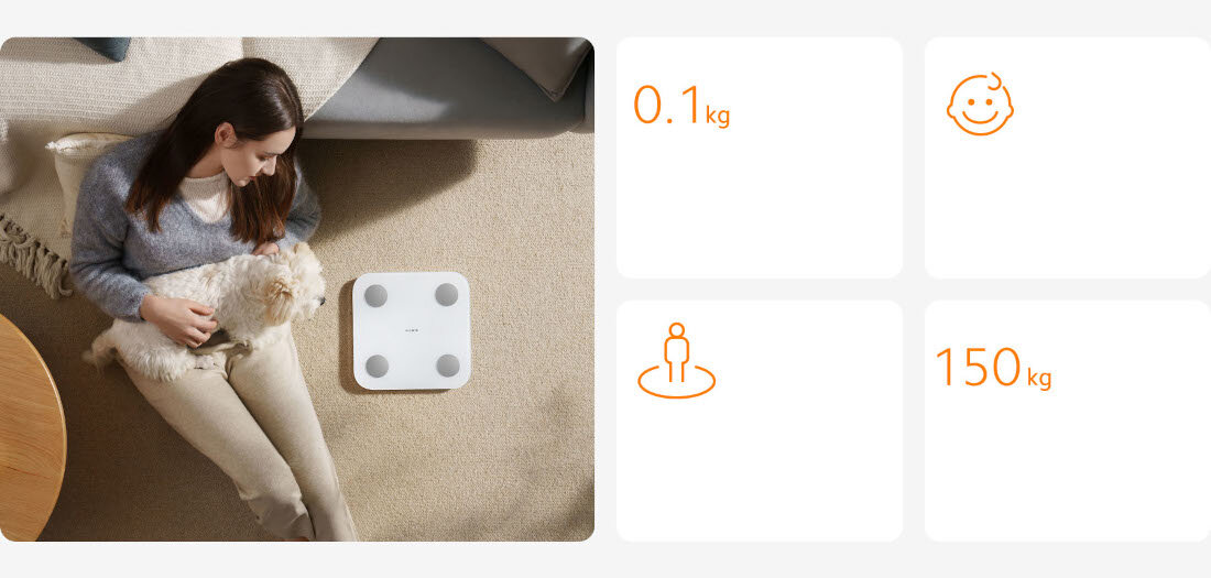 Waga XIAOMI Body Composition Scale S40 Wiele trybów ważenia aplikacja Mi Home Xiaomi Home dokładność tryb ważenia z dzieckiem tryb gościa duży zakres pomiaru do 150 kg