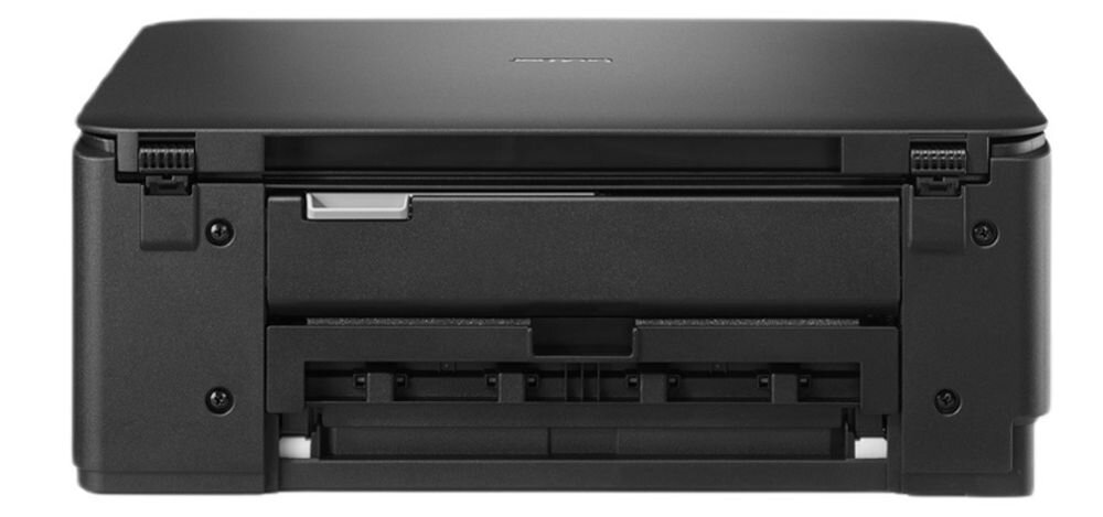 Urządzenie wielofunkcyjne BROTHER DCP-T530DW Druk w kolorze, Automatyczny druk dwustronny, Wi-Fi prezentacja urządzenia od tyłu na białym tle czasy wydruków mono kolor pierwsza kopia z trybu gotowości rozdzielczość efektywne narzędzie