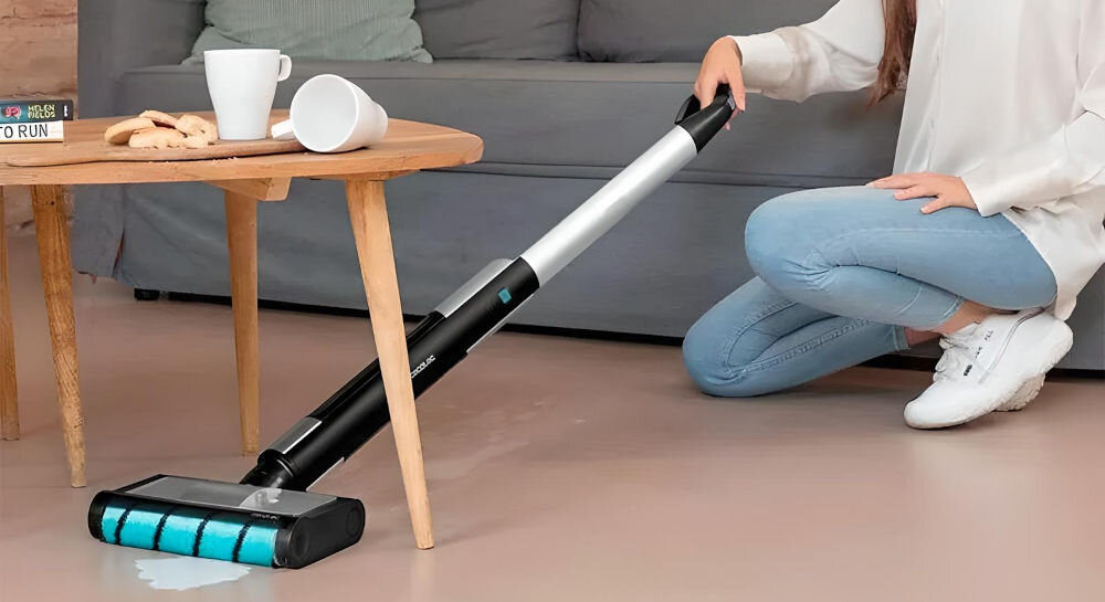 Mop elektryczny CECOTEC Freego Wash (Bezprzewodowy) długi czas pracy do 30 minut ładowanie około 4 godzin system stałego dozowania wody oszczędność wody i energii 