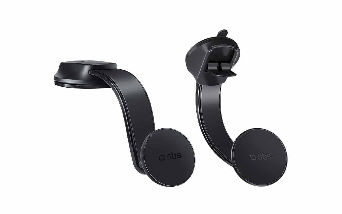 SBS Flexy Magsafe bezprzewodowego ładowania mocną przyssawkę przedniej szybie desce rozdzielczej samochodów osobowych vany i ciężarówki kampery - uchwyt na białym tle