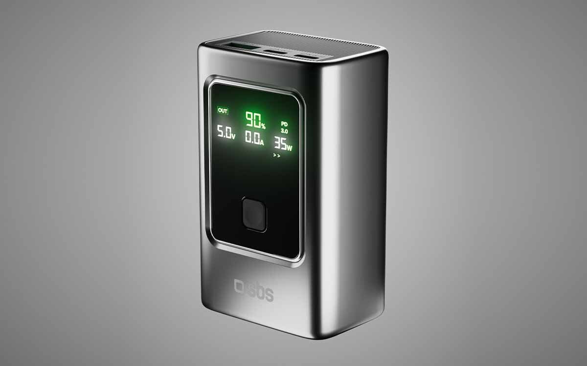 Powerbank SBS Evolved LCD 10000mAh PD 35W  Kompaktowy rozmiar wymiary 