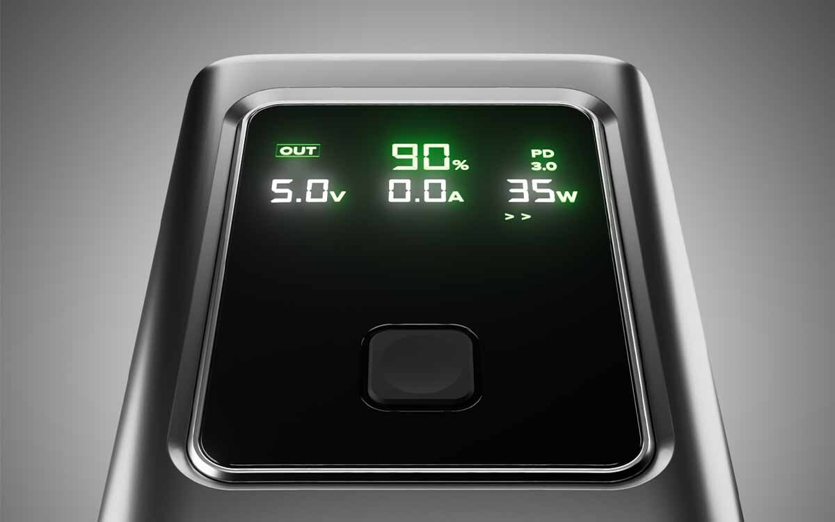 Powerbank SBS Evolved LCD 10000mAh PD 35W  Zintegrowany wyświetlacz LCD poziom energii 