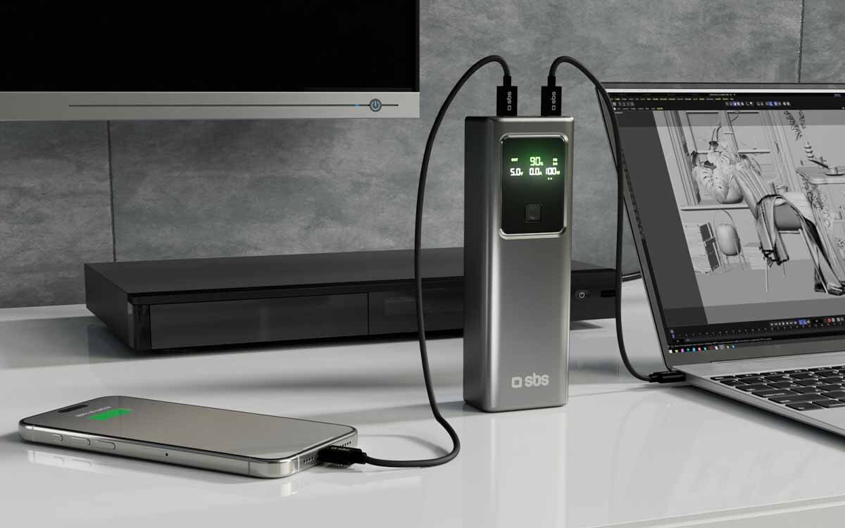 Powerbank SBS TTBB20000LCDPD100 20000 mAh 2 porty USB-C PD port USB-A 22.5 W