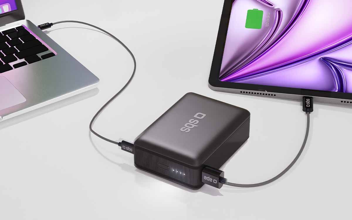 Powerbank SBS TEBB20000HDPD65K 20000 mAh Kompaktowy power bank do łatwego podróżowania i przenoszenia. ładuje 2 urządzenia design wyjazdy podróże
