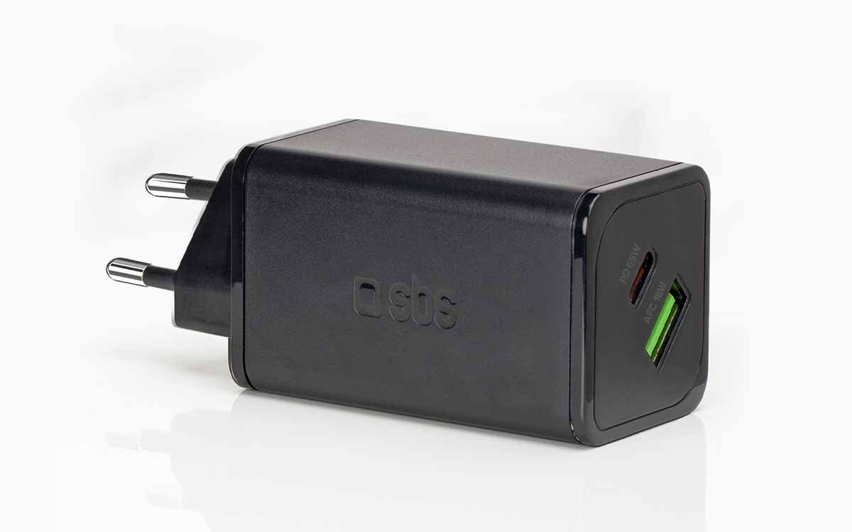 Ładowarka sieciowa SBS Nano GaN 65W 62x32x32 mm wymiary wydajność