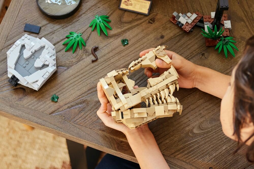 LEGO 76964 Jurassic World Szkielety dinozaurów — czaszka tyranozaura klocki elementy zabawa łączenie figurki akcesoria figurka zestaw