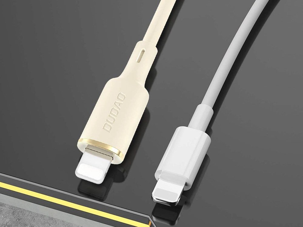 Kabel USB-C - Lightning DUDAO L7SCL 2 metr złączy USB-C i Lightning pełną kompatybilność z urządzeniami Apple iPhone'ów, iPadów oraz słuchawek AirPods USB-C – Lightning Dudao L7SCL Końcówka Lightning Apple - dwie końcówki na blacie