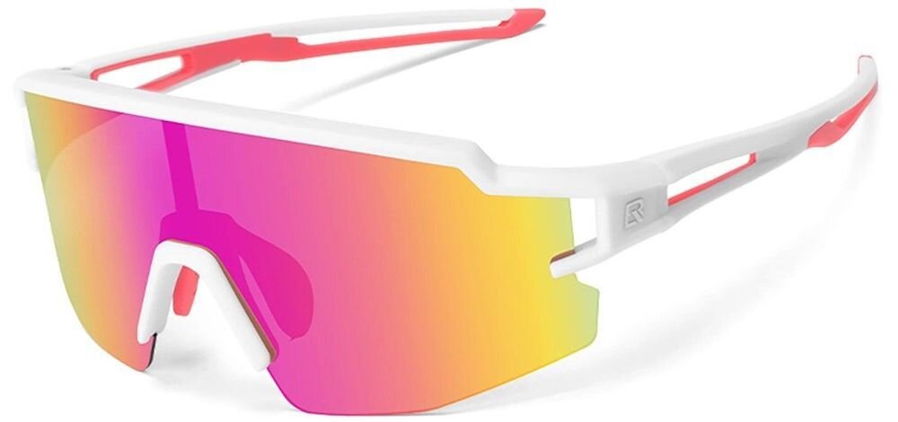Okulary rowerowe ROCKBROS 8386824303681 Biały, TR90, lekkość, elastyczność, wygoda, Białe okulary sportowe z różową soczewką