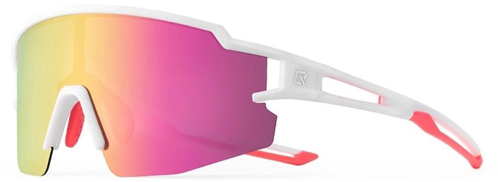 Okulary rowerowe ROCKBROS 8386824303681 Biały, Noski, regulacja, stabilność, komfort, Profil biało-różowych okularów sportowych